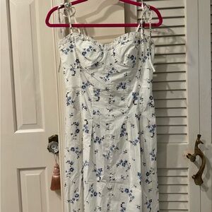 Rebecca Taylor White with Blue Flowers Dress